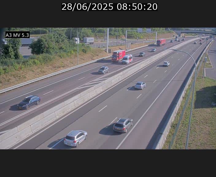 Webcam à l'Aire de Berchem au Luxembourg sur l'A3. Vue orientée vers la France