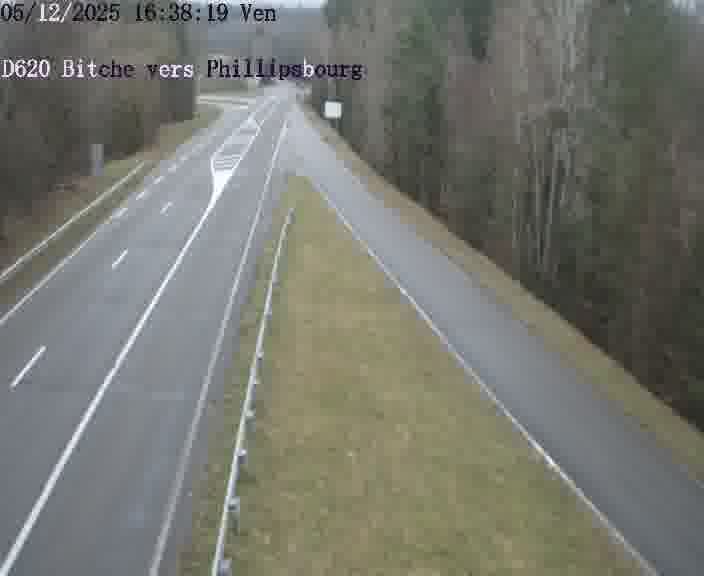 Webcam sur la D620, sur le contournement de Bitche. Vue orientée vers Philippsbourg