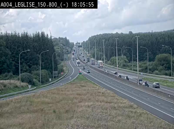 Webcam E411 dans la Côte de Léglise. Vue orientée vers Bruxelles