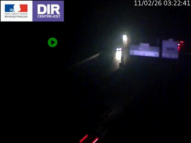 Caméra de circulation routière sur le boulevard périphérique Laurent Bonnevay de Lyon (D383) à hauteur de Bron, avant la jonction avec l'A43. Vue orientée vers l'échangeur