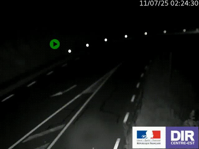 Webcam sur le col Pin Bouchain, vue orientée vers Roanne, en provenance de Lyon sur la nationale 7 (N7)
