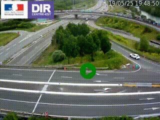 Webcam traffic à Grenoble-sud sur l'autoroute A480. Vue orientée vers l'entrée et la sortie de Grenoble