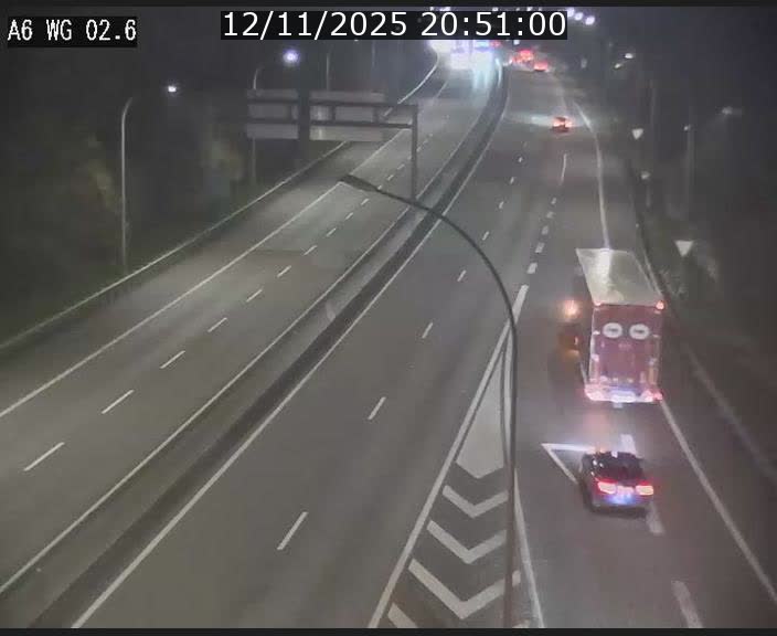 Traffic live webcam Luxembourg Croix de Cessange - A6 - BK 2.6 - direction France/Allemagne