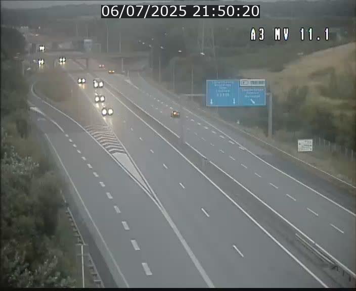 Traffic live webcam Luxembourg Croix de Bettembourg A3 - BK 11.1 - direction Luxembourg-ville