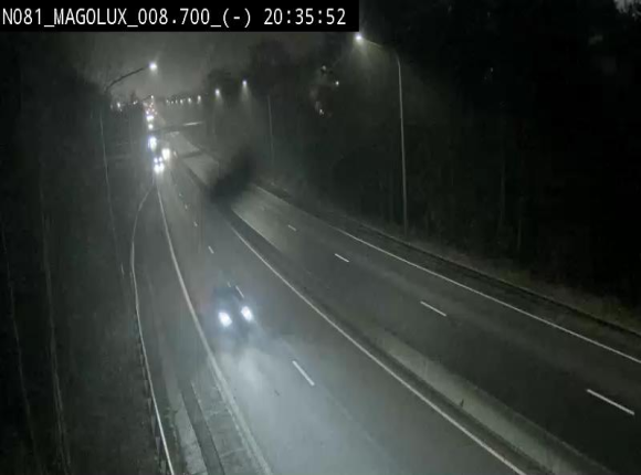 Webcam sur la N81 (E411) à hauteur de la jonction avec la N883. Vue orientée vers Arlon