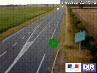 Webcam routière sur la RN7 à hauteur de Toulon-sur-Allier, entre Moulins et Vichy