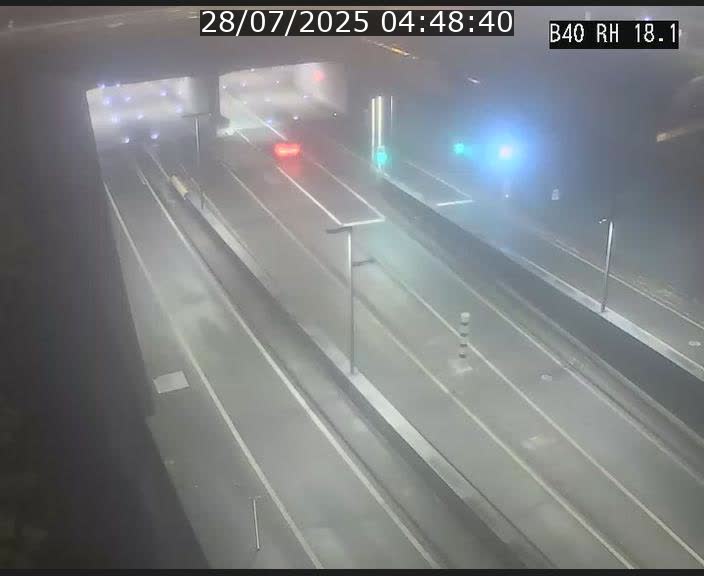 Webcam sur la route de contournement d'Esch-Belval avant le tunnel Central Gate au niveau de la porte de France et du radar fixe
