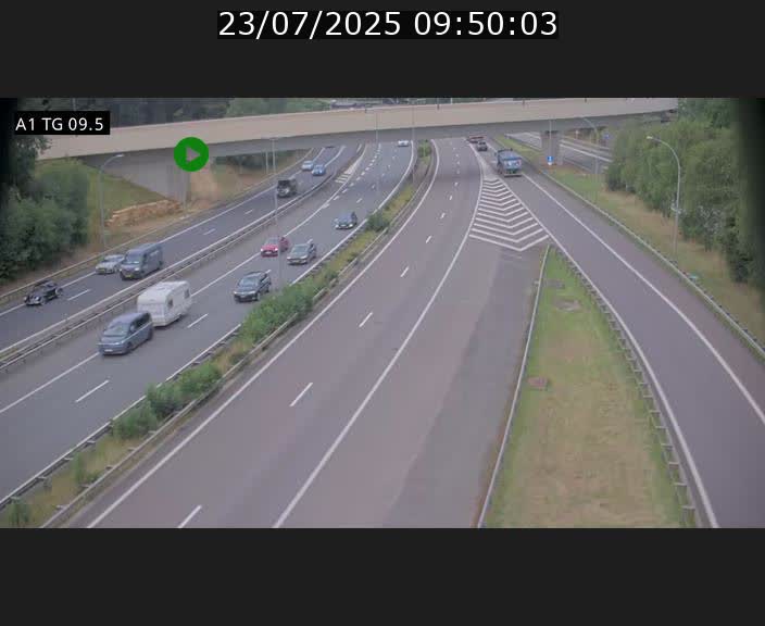 Traffic live webcam Luxembourg Jonction Grünewald - A1 direction Luxembourg-ville - BK 9.5