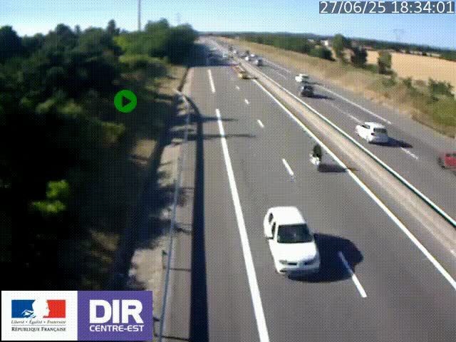 Webcam sur le contournement de Valence, sur la Nationale 7, à la jonction avec la N532, caméra orientée vers Grenoble