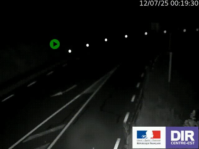 Webcam sur le col Pin Bouchain, vue orientée vers Roanne, en provenance de Lyon sur la nationale 7 (N7)