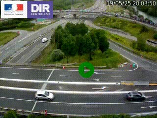 Webcam traffic à Grenoble-sud sur l'autoroute A480. Vue orientée vers l'entrée et la sortie de Grenoble