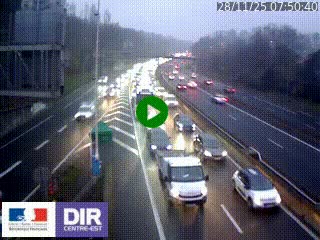 Caméra autoroute sur A6 - Valvert, près de Lyon, en direction de Paris, à hauteur de la sortie 36 Porte du Valvert