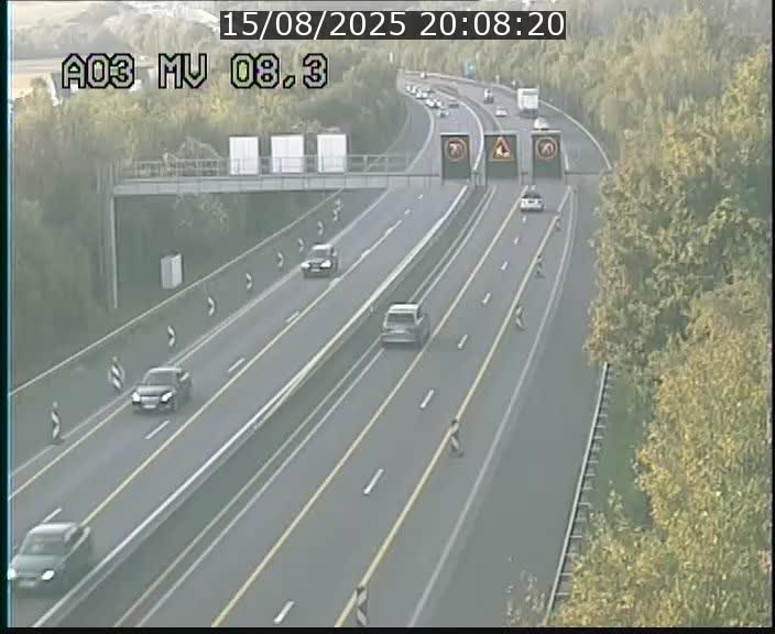Webcam Autoroute après la Croix de Bettembourg en direction de Luxembourg sur l'A3