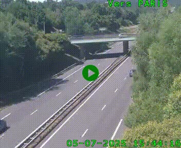 Caméra routière sur l'autoroute A20 au nord de Limoges, à la jonction avec la N520. Vue orientée vers Paris
