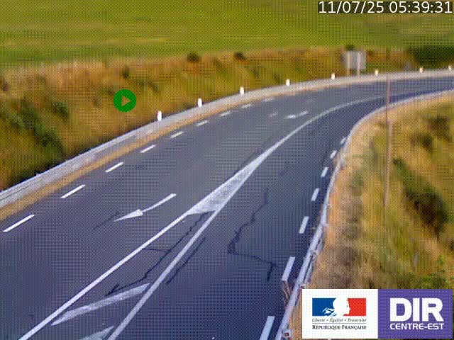 Webcam sur le col Pin Bouchain, vue orientée vers Roanne, en provenance de Lyon sur la nationale 7 (N7)