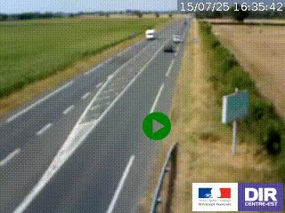 Webcam routière sur la RN7 à hauteur de Toulon-sur-Allier, entre Moulins et Vichy