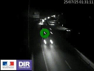 Caméra autoroute sur A6 - Valvert, près de Lyon, en direction de Paris, à hauteur de la sortie 36 Porte du Valvert