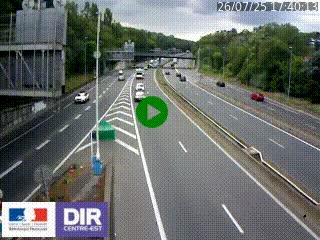 Caméra autoroute sur A6 - Valvert, près de Lyon, en direction de Paris, à hauteur de la sortie 36 Porte du Valvert
