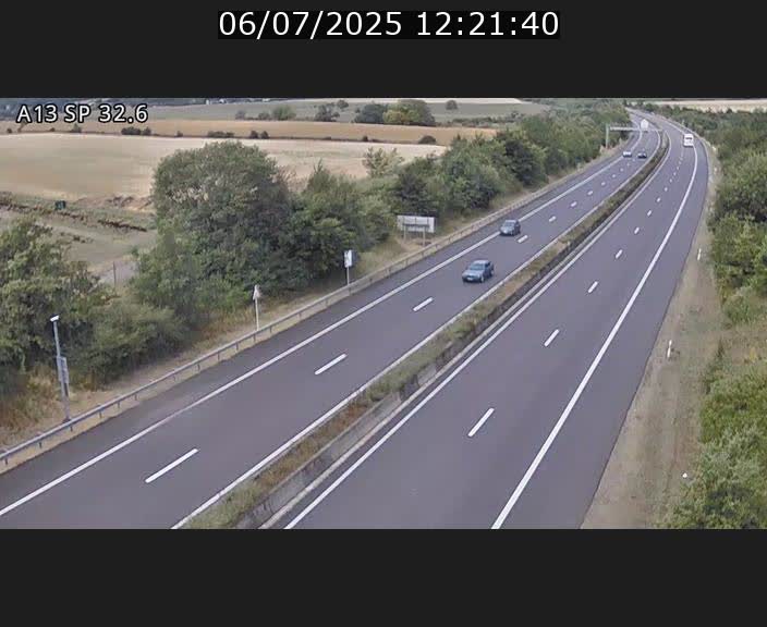 Webcam info trafic A13 à hauteur de Mondorf-les-bains. Vue orientée vers Altwies