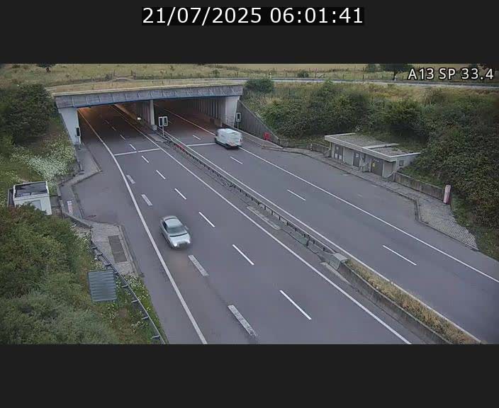 Webcam trafic sur A13 à hauteur d'Altwies en direction de Mondorf-les-bains et en provenance de l'Allemagne