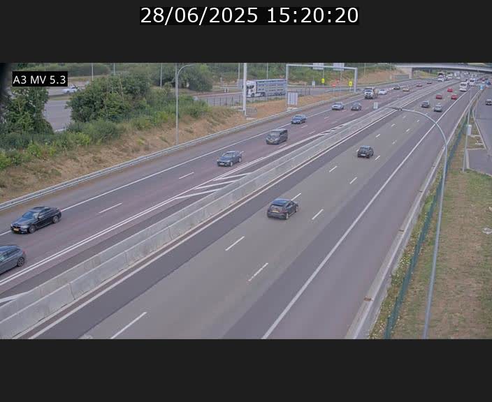 Webcam à l'Aire de Berchem au Luxembourg sur l'A3. Vue orientée vers la France