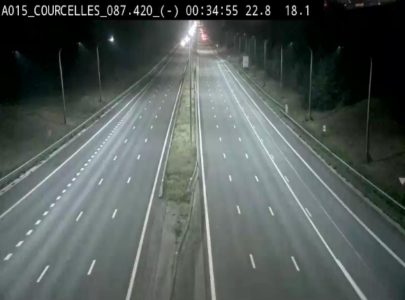 Webcam autoroute Belgique - Viesville - E42 direction Mons - BK 84.35