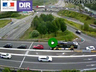 Webcam traffic à Grenoble-sud sur l'autoroute A480. Vue orientée vers l'entrée et la sortie de Grenoble