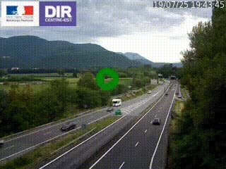 Caméra trafic à Meylan sur la Rocade-Sud de Grenoble en direction d'Aix-en-Provence