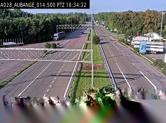 Webcam autoroute Belgique - Aubange - A28 direction Arlon - BK 14