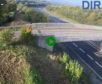 Webcam sur A84 à hauteur de Pont-Farcy, au niveau du pont autoroutier sur la Vire, au sud de Saint-Lô