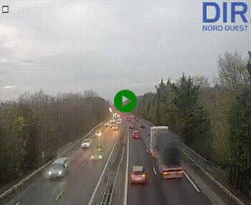 Webcam sur le périphérique de Caen (N814) à l'est de la ville, à Mondeville hauteur de la sortie 2, Presqu'île-Rives de l'Orne, au bout de l'autoroute A13