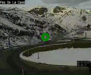 Webcam sur la N22 au niveau du poste frontière entre la France et Andorre à proximité de Pas de la Case à plus de 2000 mètres d'altitude