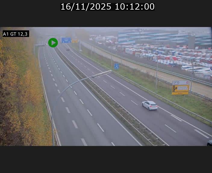 Traffic live webcam Luxembourg Senningerberg - A1 direction Allemagne - BK 12.3