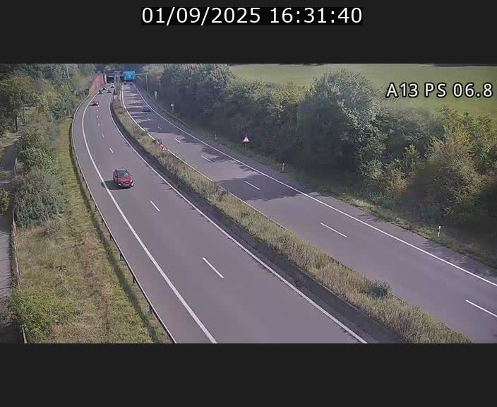 Traffic live webcam Luxembourg Ehlerange - A13 direction Esch-sur-Alzette - BK 6.8