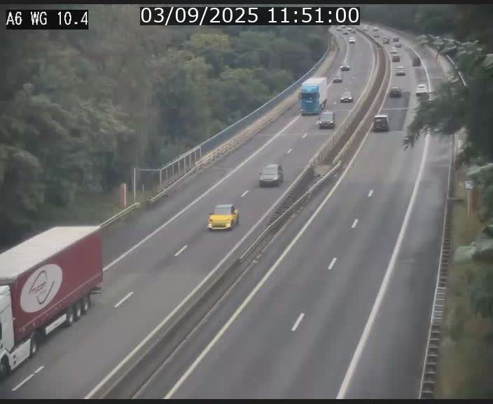 Traffic live webcam Luxembourg Mamer - A6 - BK 10.4 - direction Luxembourg/France/Allemagne