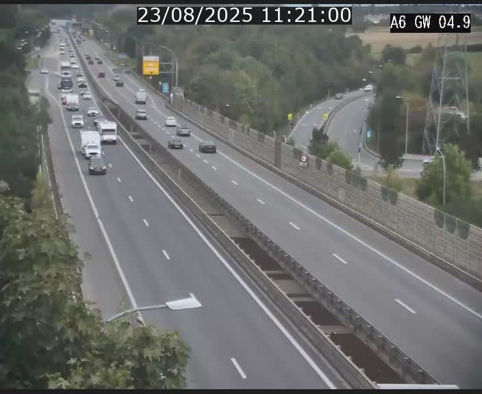 Traffic live webcam Luxembourg Croix de Cessange - A6 - BK 4.9 - direction Belgique