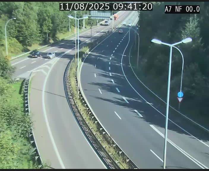 Caméra autoroute Luxembourg A7 - Echangeur A1/A7 Grünewald direction Tunnel Stafelter