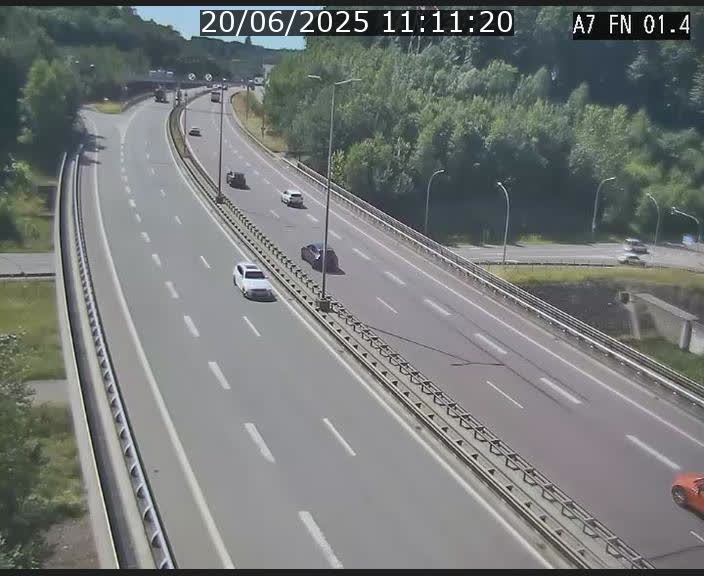 Caméra autoroute Luxembourg A7 - Tunnel Stafelter - direction Echangeur Grünewald