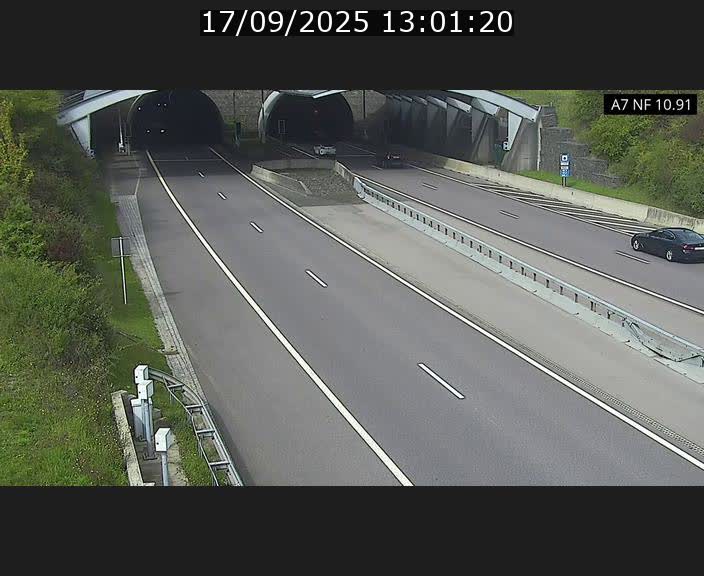 Caméra trafic Luxembourg - A7, Tunnel Gousselerbierg, entrée sud, direction Mersch