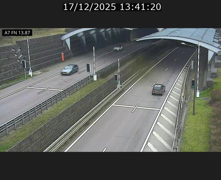 Caméra trafic Luxembourg - A7, Tunnel Gousselerbierg, entrée nord, direction Lorentzweiler
