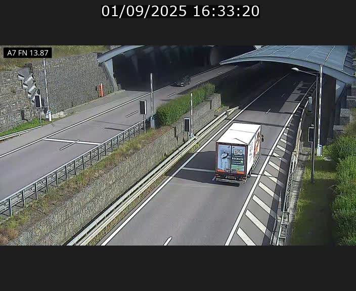 Caméra trafic Luxembourg - A7, Tunnel Gousselerbierg, entrée nord, direction Lorentzweiler