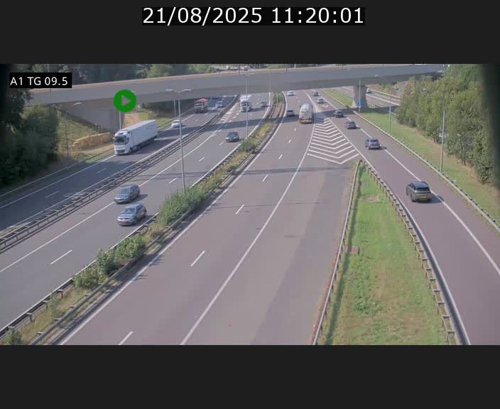Traffic live webcam Luxembourg Jonction Grünewald - A1 direction Luxembourg-ville - BK 9.5