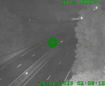 Caméra routière sur l'autoroute A20 au nord de Limoges, à la jonction avec la N520. Vue orientée vers Paris