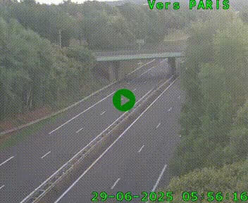 Caméra routière sur l'autoroute A20 au nord de Limoges, à la jonction avec la N520. Vue orientée vers Paris