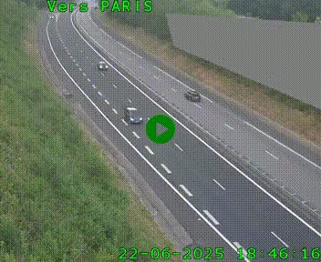 Caméra routière sur l'autoroute A20 à Saint-Pardoux-l'Ortigier, à la jonction avec l'A89. Vue orientée vers Paris