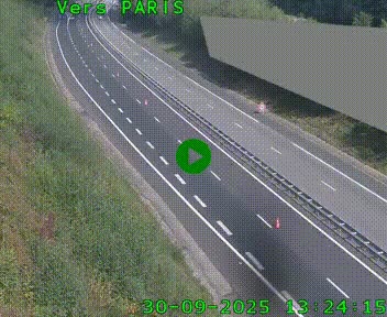 Caméra routière sur l'autoroute A20 à Saint-Pardoux-l'Ortigier, à la jonction avec l'A89. Vue orientée vers Paris
