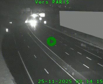 Caméra routière sur l'autoroute A20 à Brive-la-Gaillarde, à la jonction avec l'A89. Vue orientée vers Paris