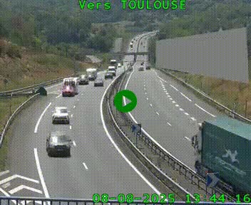 Caméra routière sur l'autoroute A20 à Noailles, en périphérie de Brive-la-Gaillarde. Vue orientée vers Toulouse