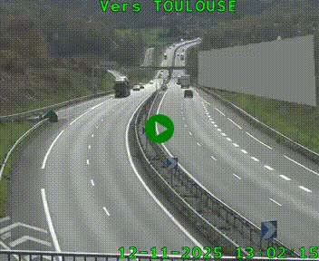 Caméra routière sur l'autoroute A20 à Noailles, en périphérie de Brive-la-Gaillarde. Vue orientée vers Toulouse