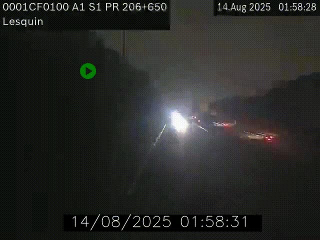 Webcam autoroute A1 à hauteur de Lesquin. Vue orientée vers Lille